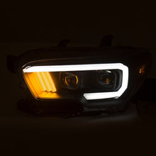 Load image into Gallery viewer, ANZO 111379 2016-2017 Toyota Tacoma Projector Headlights w/ Plank Style Design Black/Amber w/ DRL