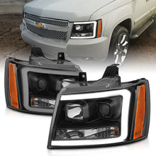 Load image into Gallery viewer, ANZO 111402 07-14 Chevy Tahoe Projector Headlights w/ Plank Style Design Black w/ Amber