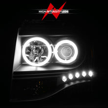 Load image into Gallery viewer, ANZO 111113 2007-2014 Ford Expedition Projector Headlights w/ Halo Black