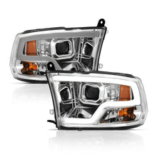 Load image into Gallery viewer, ANZO 111405 09-18 Dodge Ram 1500 Plank Style Projector Headlights Chrome w/ Halo
