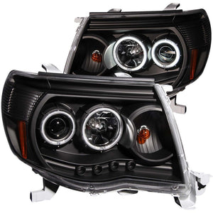 ANZO 121282 2005-2011 Toyota Tacoma Projector Headlights w/ Halo Black