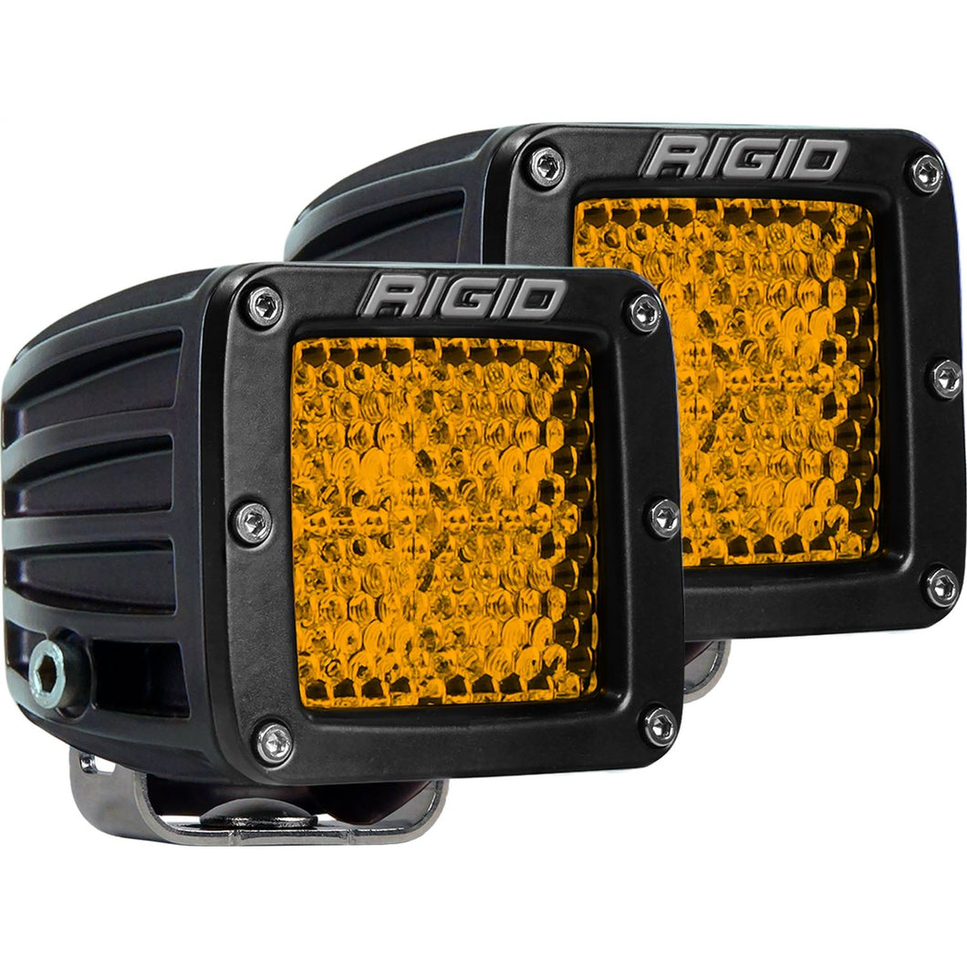 RIGID D-Series Rear Facing Light High/Low Amber Diffused Surface Mount Pair