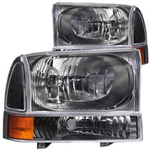 Load image into Gallery viewer, ANZO 111080 2000-2004 Ford Excursion Crystal Headlights Black