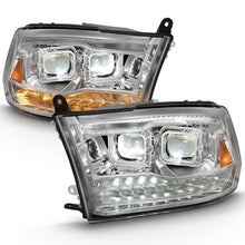 Load image into Gallery viewer, ANZO 111465 2009-2018 Dodge Ram 1500 Led Projector Plank Style Switchback H.L Halo Chrome Amber (OE Style)