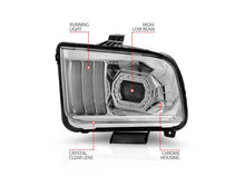 Load image into Gallery viewer, Anzo 05-09 Mustang Projector Headlights W/Light Bar Chrome Housing