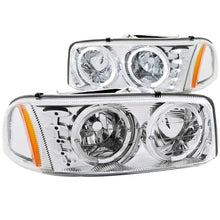 Load image into Gallery viewer, ANZO 111208 1999-2006 Gmc Sierra 1500 Crystal Headlights w/ Halo and LED Chrome