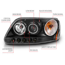 Load image into Gallery viewer, ANZO 111097 1997-2003 Ford F-150 Projector Headlights w/ Halo Black (CCFL)