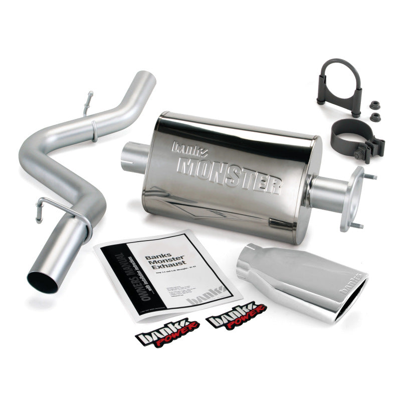 Banks Power 51314 04-06 Jeep 4.0L Wrangler Monster Exhaust System - SS Single Exhaust w/ Chrome Tip