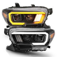 Load image into Gallery viewer, ANZO 111396 2016-2017 Toyota Tacoma Projector Headlights w/ Plank Style Switchback Black w/ Amber