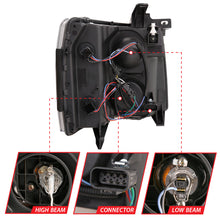 Load image into Gallery viewer, ANZO 111410 07-13 Chevrolet Silverado 1500 Plank Style Projector Headlights Black w/ Amber