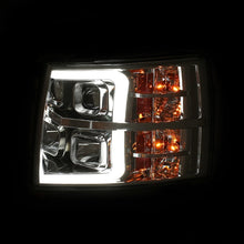 Load image into Gallery viewer, ANZO 111411 07-13 Chevrolet Silverado 1500/2500/3500 Proj Headlights w/ Plank Style Switchback Chrome w/Amb