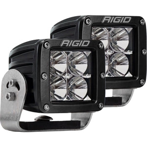 RIGID D-Series PRO LED Light Flood Optic Heavy Duty Black Housing Pair