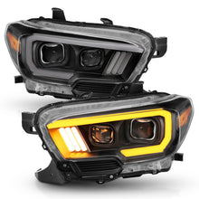 Load image into Gallery viewer, ANZO 111397 2016-2017 Toyota Tacoma Projector Headlights w/ Plank Style Switchback Black w/ Amber w/ DRL