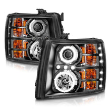 Load image into Gallery viewer, ANZO 111107 2007-2013 Chevrolet Silverado 1500 Projector Headlights w/ Halo Black