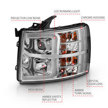 Load image into Gallery viewer, ANZO 111481 2007-2013 Chevy Silverado 1500 Projector Plank Style Chrome Amber