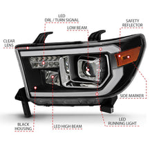 Load image into Gallery viewer, ANZO 111447 2007-2014 Toyota Tundra Projector Light Bar H.L Black Amber(Led High Beam) (Halogen Version)