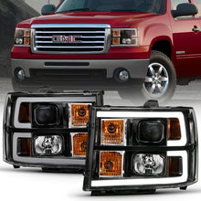 Load image into Gallery viewer, ANZO 111482 2007-2013 Gmc Sierra 1500 Projector Headlight Plank Style Black w/ Clear Lens Amber