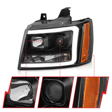 Load image into Gallery viewer, ANZO 111402 07-14 Chevy Tahoe Projector Headlights w/ Plank Style Design Black w/ Amber