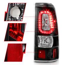 Load image into Gallery viewer, ANZO 311324 1999-2002 Chevy Silverado 1500 LED Taillights Plank Style Black w/Clear Lens
