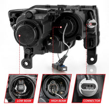 Load image into Gallery viewer, ANZO 111418 2017-2018 Jeep Grand Cherokee Projector Headlights w/ Plank Style Switchback - Black w/ Amber