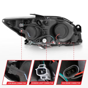 ANZO 121119 2005-2010 Scion Tc Projector Headlights w/ Halo Black (CCFL)