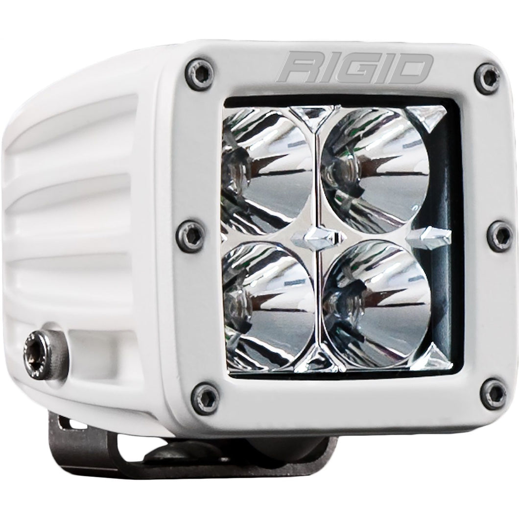 RIGID D-Series PRO LED Light Flood Optic Surface Mount White Housing Single