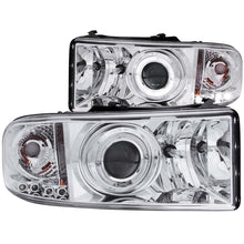 Load image into Gallery viewer, ANZO 111299 1988-1998 Chevrolet C1500 Crystal Headlights Black w/ Low - Brow