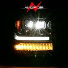 Load image into Gallery viewer, ANZO 111421 16-18 Chevrolet Silverado 1500 LED Projector Headlights w/Plank Style Switchback Chrome w/Amber