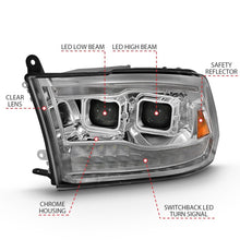 Load image into Gallery viewer, ANZO 111465 2009-2018 Dodge Ram 1500 Led Projector Plank Style Switchback H.L Halo Chrome Amber (OE Style)
