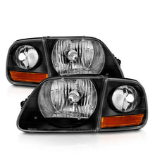 Load image into Gallery viewer, ANZO 111460 1997-2003 Ford F150 Crystal Headlight Black w/ Parking Light
