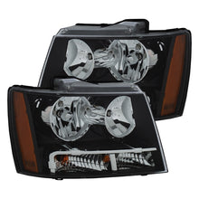 Load image into Gallery viewer, ANZO 111392 2007-2014 Chevrolet Tahoe/Suburban Crystal Headlights Black