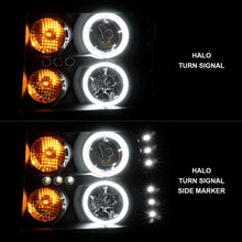 Load image into Gallery viewer, ANZO 111125 2007-2013 Gmc Sierra 1500 Projector Headlights w/ Halo Black