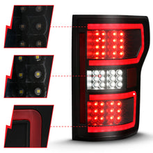Load image into Gallery viewer, ANZO 311314 18-19 Ford F-150 LED Taillight Black Housing Clear Lens Red Light Bar W/Sequential