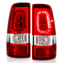 Load image into Gallery viewer, ANZO 311326 1999-2002 Chevy Silverado 1500 LED Taillights Plank Style Chrome With Red/Clear Lens