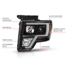 Load image into Gallery viewer, ANZO 111443 2009-2014 Ford F-150 Projector Light Bar H.L Black Amber