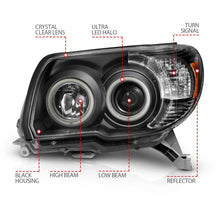 Load image into Gallery viewer, ANZO 111320 2006-2009 Toyota 4Runner Projector Headlights w/ Halo Black
