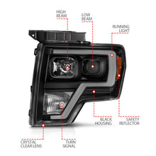 Load image into Gallery viewer, ANZO 111443 2009-2014 Ford F-150 Projector Light Bar H.L Black Amber
