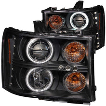 Load image into Gallery viewer, ANZO 111125 2007-2013 Gmc Sierra 1500 Projector Headlights w/ Halo Black