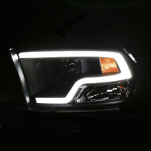 Load image into Gallery viewer, ANZO 111404 09-18 Dodge Ram 1500 Plank Style Projector Headlights Black w/ Halo