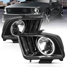 Load image into Gallery viewer, ANZO 121033 2005-2009 Ford Mustang Crystal Headlights w/ Halo Black (CCFL)