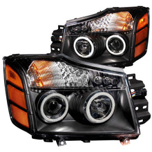 Load image into Gallery viewer, ANZO 111095 2004-2007 Nissan Armada Projector Headlights w/ Halo Black (CCFL)