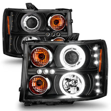 Load image into Gallery viewer, ANZO 111125 2007-2013 Gmc Sierra 1500 Projector Headlights w/ Halo Black