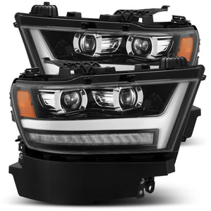 19-20 Ram Headlight Plank Jet Blk w/ Activation Light Sequential Signal & DRL